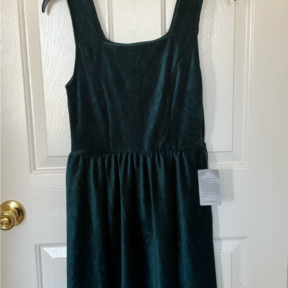 Emerald Green Velvet Mini Dress